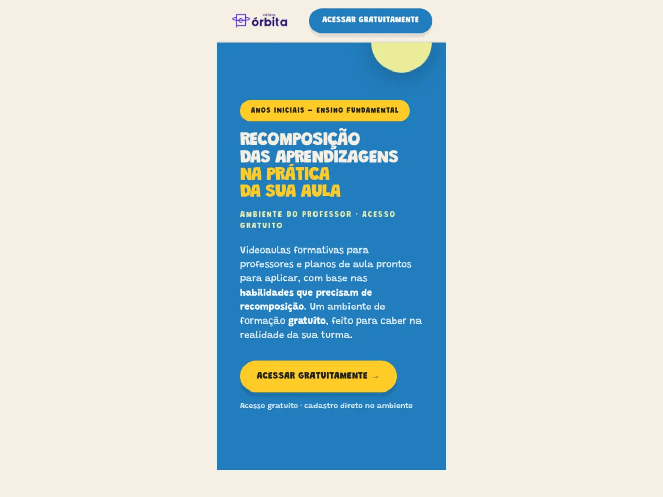 Para Aprender · PNLD 2027 — orbita pnld 2027 ambiente do professor mobile