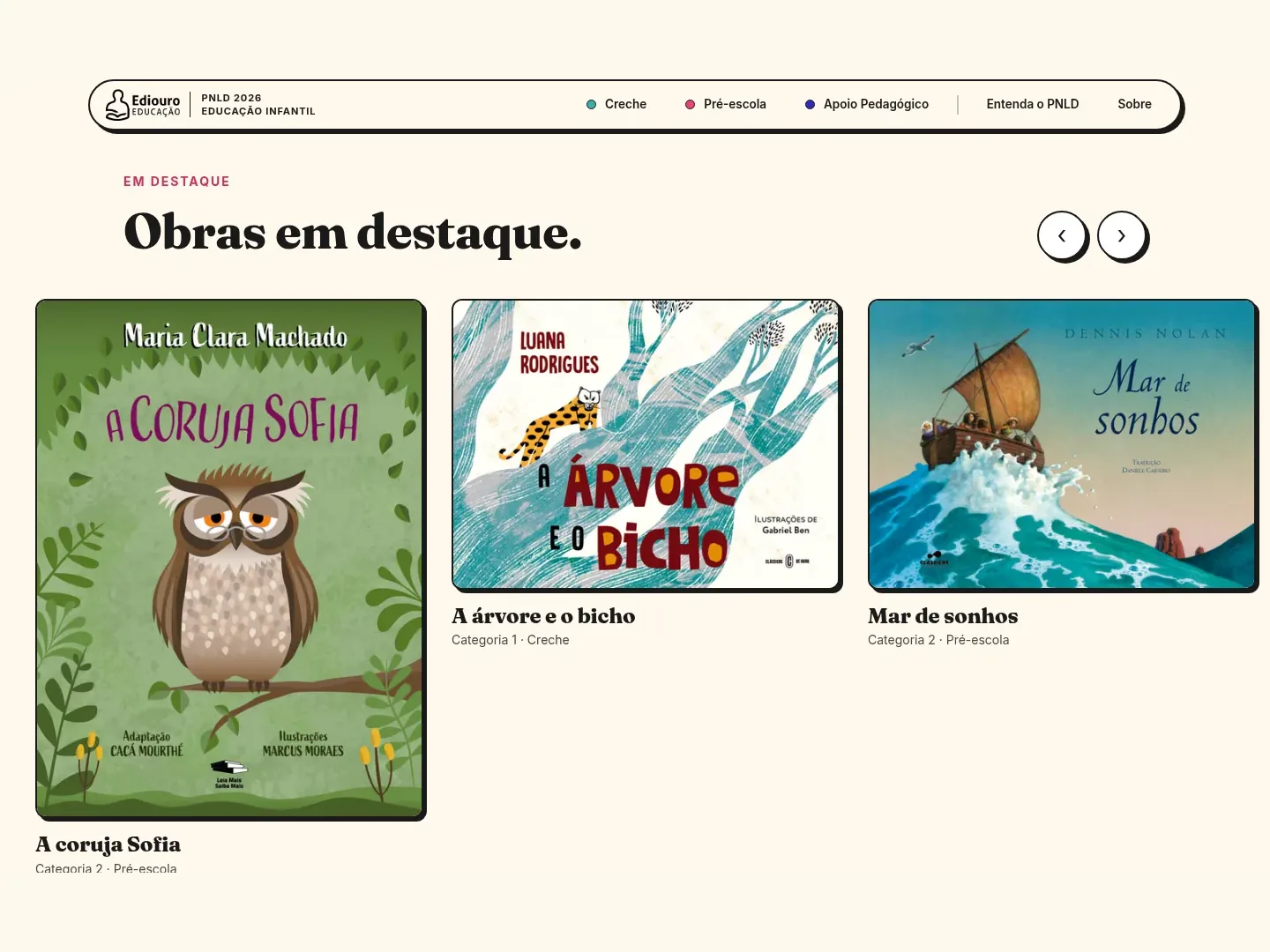 PNLD 2026 · Educação Infantil — pnld 2026 ediouro destaques obras educacao infantil