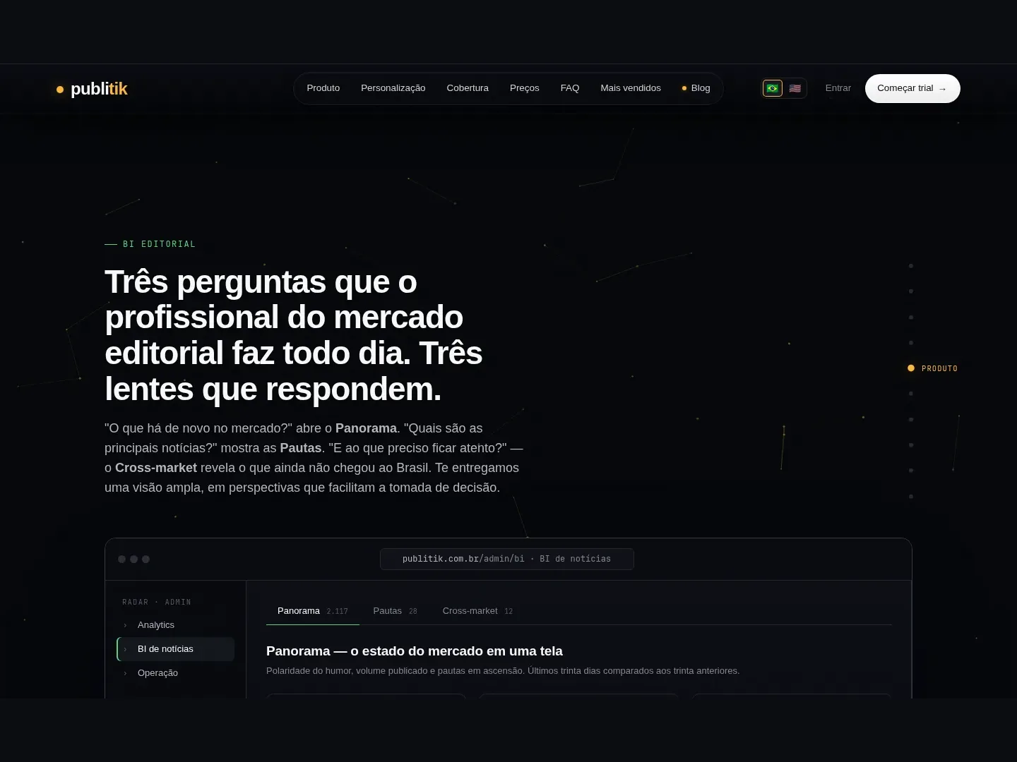 Publitik — publitik produto painel inteligencia editorial